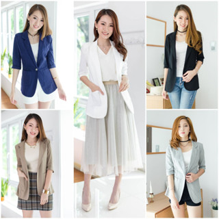 Narinari : NO003 Comfy Blazer - เสื้อคลุมทำงาน เสื้อสูททำงาน (ใส่โค้ด NARISP9 ลด 65 บาท)