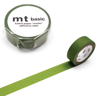 mt masking tape matte olive green (MT01P527) / เทปตกแต่งวาชิ สีเขียวมะกอกด้าน แบรนด์ KAMOI mt masking tape ประเทศญี่ปุ่น