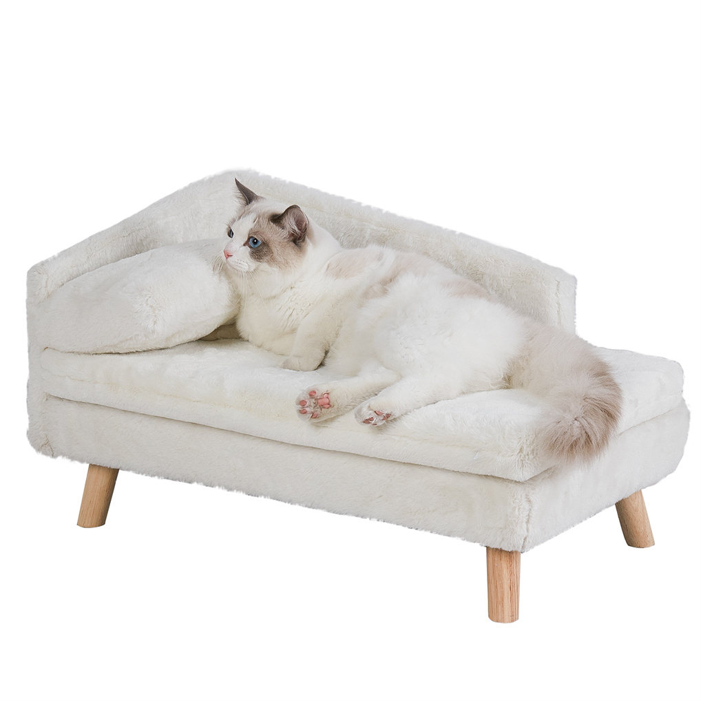 BINGOPAW โซฟาสุนัข โซฟาแมว ที่นอนหมา เตียงนอนโซฟา ให้ความอบอุ่น Soft Chaise Lounger Elevated Dog Bed Cat Sofa Couch