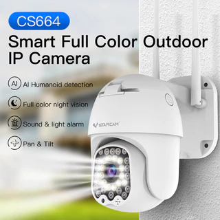 Vstarcam CS664 ใหม่ กล้องวงจรปิดไร้สาย Outdoor ความละเอียด 3MP(1296P) ภาพสี มีAI+ คนตรวจจับสัญญาณเตือน (สีขาว)