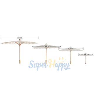 ร่มไม้กระดาษสีขาว DIY ขนาด 20CM,30CM,40,60CM Paper umbrella