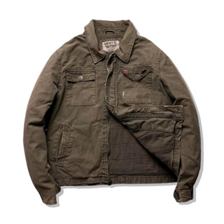 LEVIS Olive Brown Zipper Jacket รอบอก 48”