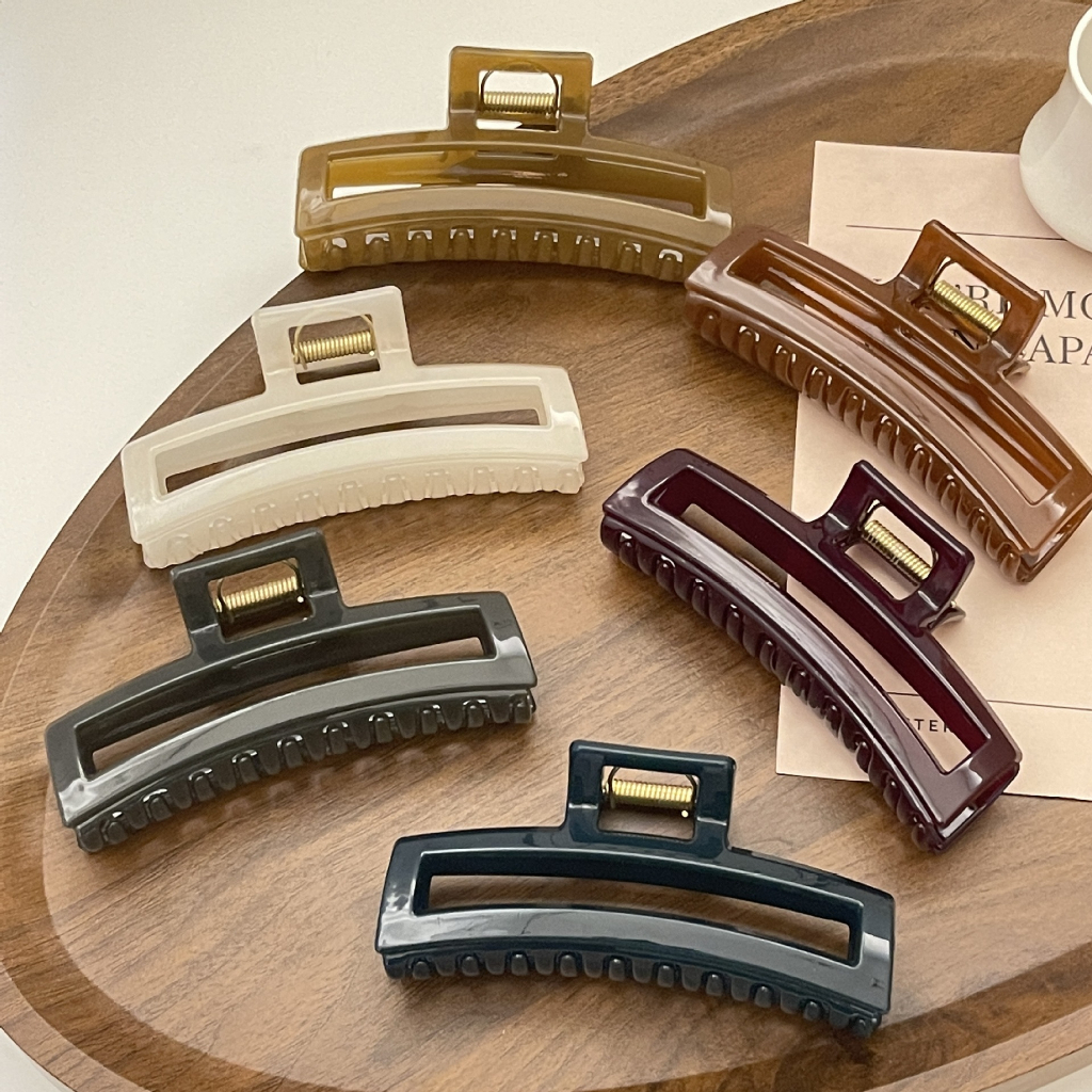 กิ๊บหนีบผมขนาดใหญ่แฟชั่น ทรงยาว สไตล์เกาหลี เอิร์ธโทน โทนดาร์ก 11 cm  ++พร้อมส่งจากไทย++