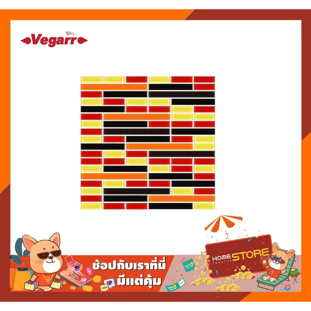 โมเสคแก้ว อิมเม็กซ์ ขนาด 30*30 ซม. แก้วขนาด 1.5*4.5/ 1.5*9.5/ 1.5*14.5 ซม. Imex Glass Mosaic 30*30 c