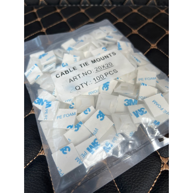 แป้นกาวรัดสายเคเบิ้ลไทร์ ขนาด 20*20 mm. จำนวน 100 ชิ้น *สินค้าจัดส่งในไทย* - รูปที่ 3