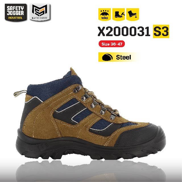 [ของแท้พร้อมส่ง] Safety Jogger รุ่น X200031 S3 รองเท้าเซฟตี้หุ้มข้อ หัวเหล็ก ระบายอากาศ พื้นกันน้ำมัน