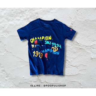 เสื้อยืดเด็กคอกลม สกรีนลาย Champion เนื้อผ้าดี ผ้านิ่ม ใส่สบาย งานสกรีนสวยซักแล้วไม่หลุดลอก