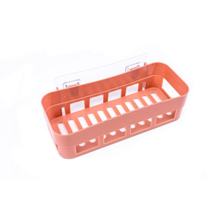 Shower Caddy ชั้นวางของใช้ในห้องน้ำ ติดผนัง 11x26x7 cm สีชมพู Y-19P