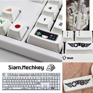 พร้อมส่งที่ไทย Video Game Theme PBT Keycaps 108 keys OEM Profile พิมพ์แบบ Dye Sub วัสดุ PBT สีขาวoffwhite