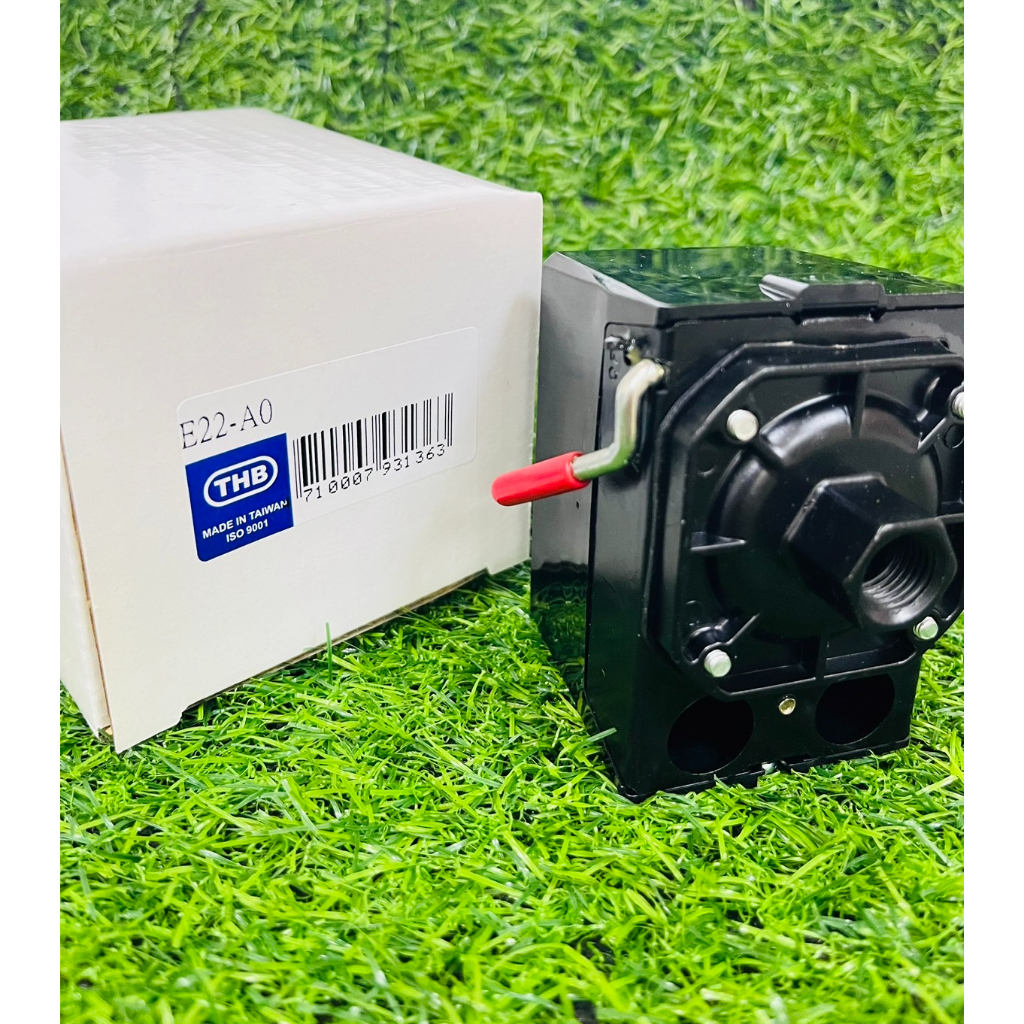 THB สวิตช์ปั๊มลม เพรสเชอร์สวิทซ์ Pressure Switch ตัวตัดลมออโต้ 1/4” (รุ่นE22) 1 Ports