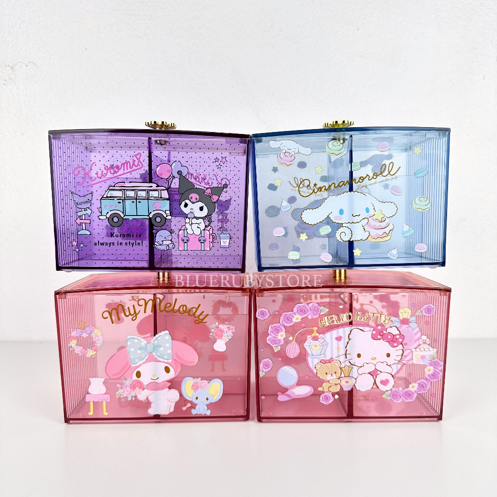 พร้อมส่ง กล่องเก็บสำลีอะคริลิค พร้อมฝาปิด ลายการ์ตูน ที่ใส่สำลี กล่องจัดระเบียบบนโต๊ะ น่ารัก | Bluerubystore