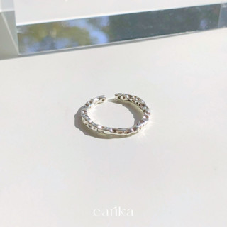 (กรอกโค้ด GG24P ลด 65.-) earika.earrings - dot rough ring แหวนเรียบทรงขรุขระเงินแท้ ฟรีไซส์ปรับขนาดได้