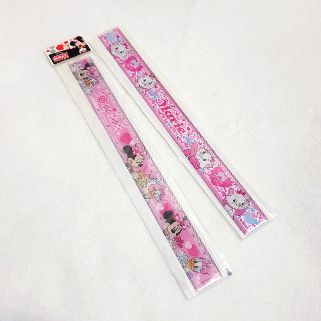 ไม้บรรทัดพลาสติก ลิขสิทธิ์แท้ ลายดิสนีย์ Disney (Mickey mouse / Marie) 30 ซม.(12นิ้ว) ราคา ถูกที่สุด ดีลบีเคเค