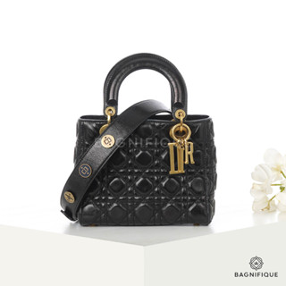 DIOR LADY MY ABC SMALL BLACK LAMB GHW