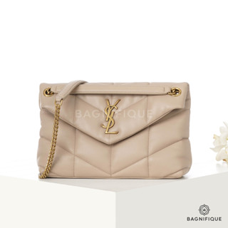 YSL LOU LOU SMALL BEIGE LAMB GHW