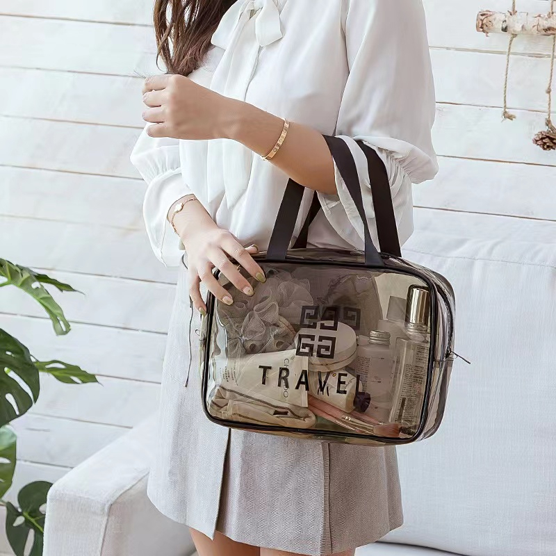 กระเป๋า pvc ใส่เครื่องสำอางโปร่งใสกันน้ำ สินค้าพร้อมจัดส่ง