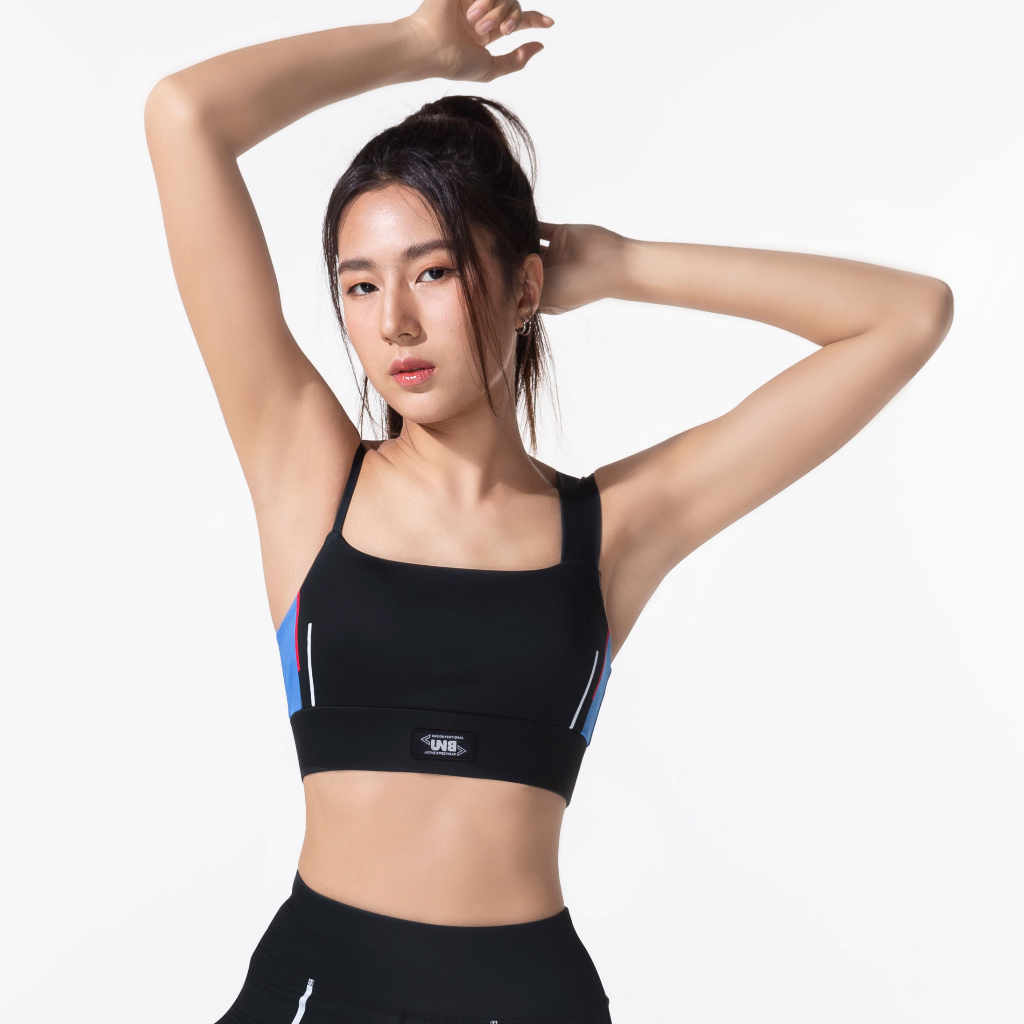 UNBOUND MARINE CAVE SPORT BRA (2023) สปอร์ตบราผู้หญิง สีดำ พิมพ์ลาย