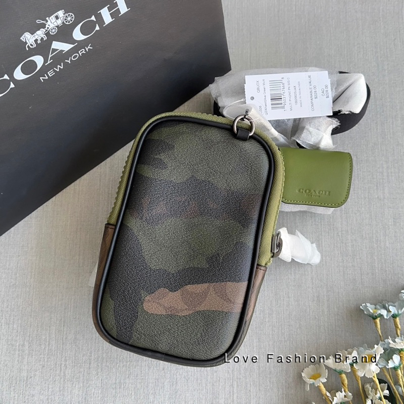 👑ผ่อน0%~แท้100%👑 กระเป๋าสะพาย COACH CC026 Multifunction Phone Pack Crossbody Bag KHAKI OLIVE
