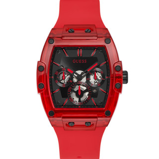 GUESS GW0203G5 Mens Red Silicone Strap Watch 43mm