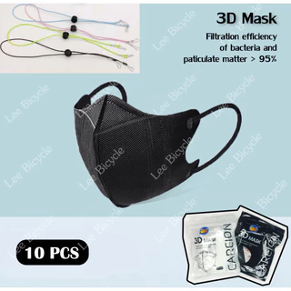 3D mask 1เเพ็ค 10ชิ้น หน้ากากอนามัยป้องกันแบคทีเรียทรงกระชับหน้า แบบบาง1ชั้น