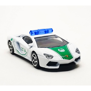 Majorette Lamborghini Aventador - Dubai Police (New) White ล้อ 5SV Scale 1/64 (8cm) ไม่มี package