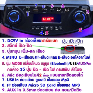 SKG ลำโพงล้อลาก 12 นิ้ว 6000W Bluetooth รุ่น SR-4000 BT12 แถมไมค์ลอยคู่ ใหม่ล่าสุดคุ้มมากแบตในตัว TF AUX ต่อคอมได้