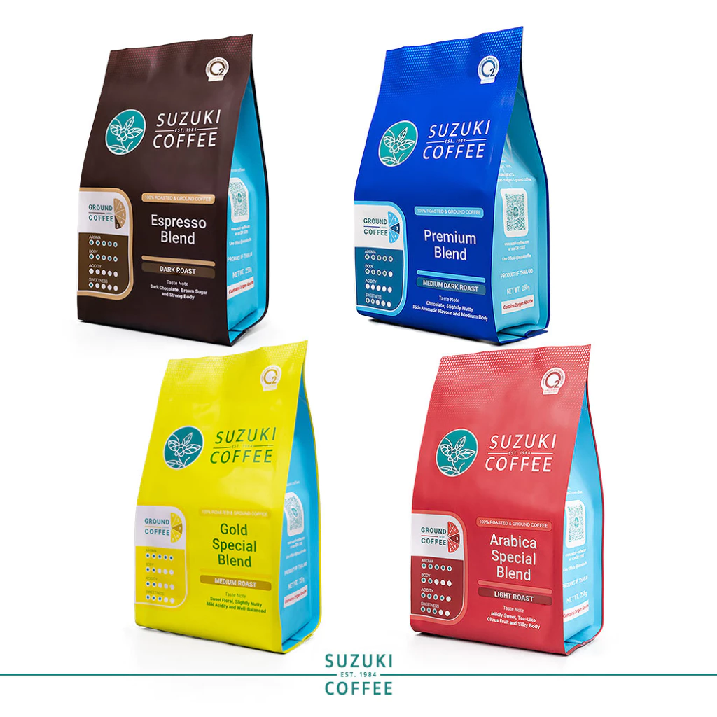 กาแฟคั่วบด มีทุกระดับคั่ว พรีเมี่ยมเกรด SUZUKI COFFEE