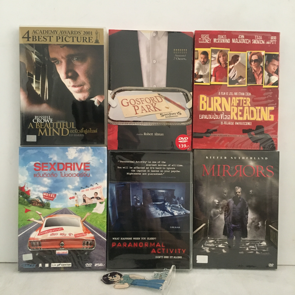 (มือสอง) DVD A Beautiful Mind, Burn After Reading, Mirrors, Paranormal Activity, Sex Drive, Gosford 