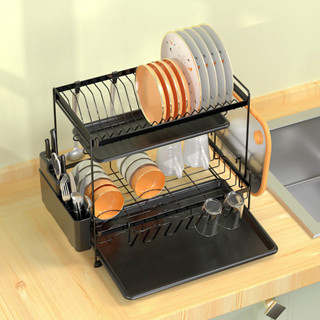 ชั้นวางจาน ที่คว่ำจาน 2 ชั้น ชั้นวางของครัว Stainless Steel Dish Rack  NEPTUNER