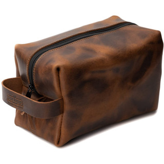 กระเป๋าหนังชาย Main Street Forge Dopp Kit | Premium Full Grain Leather Toiletry Bag for Men | Made in USA | Travel Pack