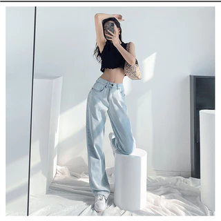 Bella🌻กางเกง👖มีสีฟ้า/สีกากี/สีขาว💕Jeans💥วินเทจ คุณภาพสูง เนื้อผ้าดีระบายอากาศใส่สบ✨พร้อมส่งจากกทม มาถึงใน 3-5 วัน