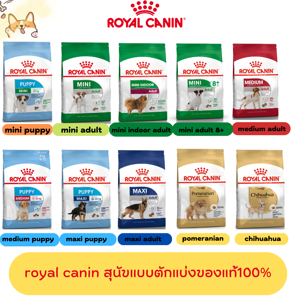 (แบบแบ่งขาย)Royal canin รอยัล คานิน อาหารสุนัข อาหารหมา แบบแบ่งขาย 1 กิโลกรัม (ใช้โค๊ดส่งฟรีได้)