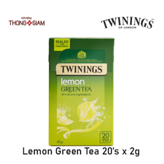 ทไวนิงส์ ชาเขียว กรีนที เลม่อน ชนิดซอง 2 กรัม แพ็ค 20 ซอง Twinings Green Tea Lemon 2 g. Pack 20 Tea Bags ชา