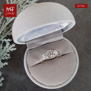 MT แหวนเงินแท้ โอม สัญลักษณ์ แห่งความสำเร็จ ไซส์ : 52, 54, 57 Solid 925 Sterling Silver OM Ring (sr786) MT Jewelry มณีธารา