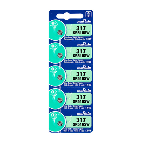 ถ่านกระดุม MURATA 317/SR516SW (จำหน่ายยก 1 แผง 5 ก้อน)