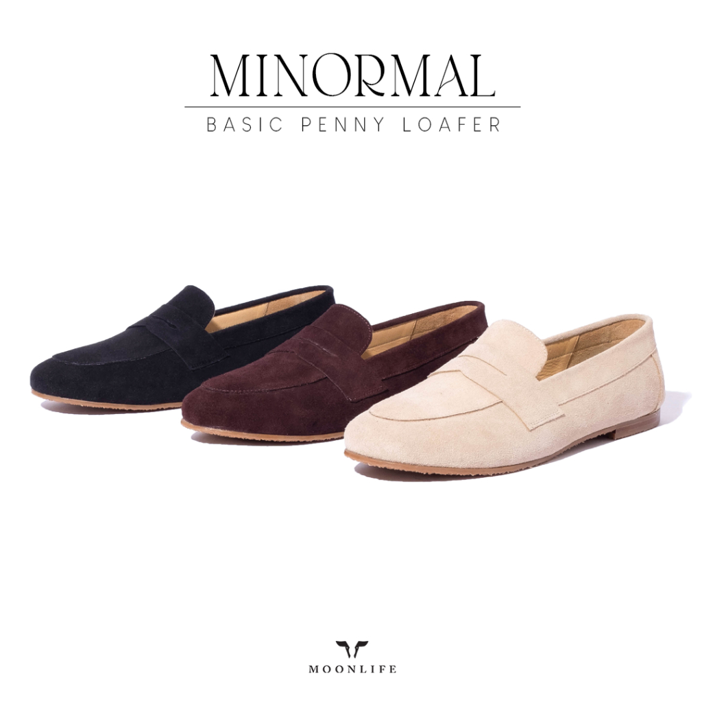 Moonlife Minormal รองเท้าหนังกลับ โลฟเฟอร์ ลำลอง