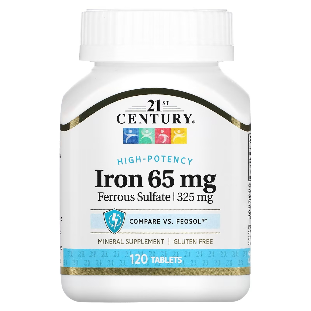 ธาตุเหล็ก 21st Century Iron 65 mg, 120 Tablets