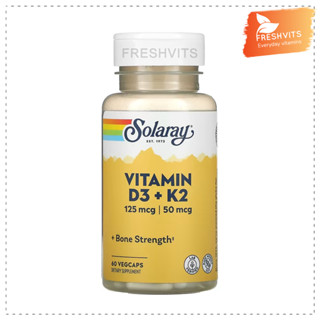 Solaray,Vitamin D3 + K2, 60 VegCaps