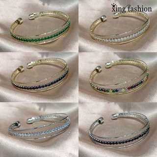 กำไลข้อมือแฟชั่นสไตส์เกาหลี,กำไลข้อมือฝังเพชร,XB00125