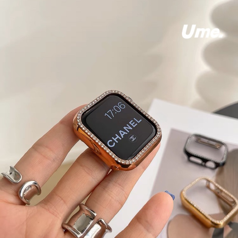 เพชรเคสสําหรับแอปเปิ้ลวอช  watch11 10 9 8 7 6 Se 5 ขนาด 40/41/44/45/46 สีใหม่ starlight เคส smart watch - รูปที่ 2