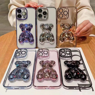 🎁ส่งของขวัญ🎁เคสไอโฟน 11 13 12 Pro Max หมีคริสตัล เคส for ไอโฟน14 pro max plus soft case Iphone