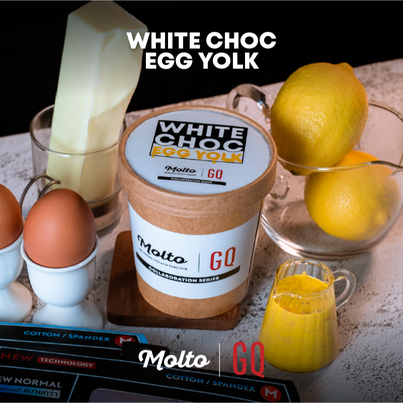 Molto x GQ : White choc egg yolk( ไอศกรีม 1 ถ้วย 16 oz.) - Molto Premium Gelato