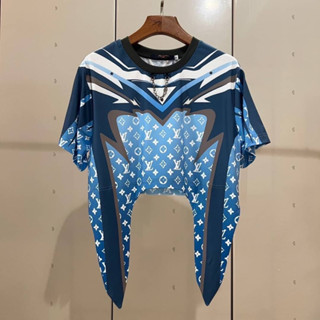 LOUIS VUITTON LV SPORTY SIGNATURE LUMINOUS SPRAYED MONOGRAM MOTIF AND GRAPHIC JET SKI T-SHIRT IN FRESH BLUE TONES