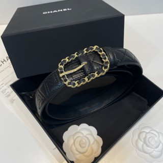 เข็มขัด CHANEL BELT IN LAMB SKIN 100%  Belt  Size 30MM