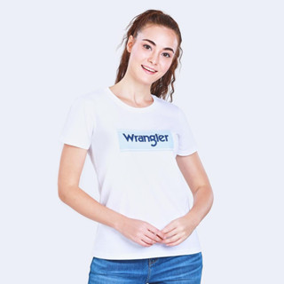 WRANGLER แท้ 100 %  เสื้อยืดแขนสั้น ผู้หญิง รุ่น WR S172R201 สีขาว