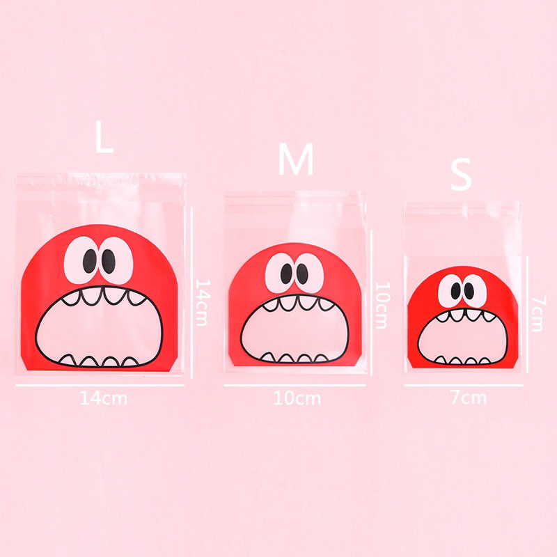 *พร้อมส่ง* ถุงคุ้กกี้ฝากาว (100ใบ) ปากอ้า (เลือกสี/ขนาดได้) บราวนี่ แถบกาว - รูปที่ 6