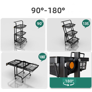 Shelf ชั้นวางของแบบรถเข็น 3ชั้น ปรับระดับได้ 90-180 องศา 30x43x95cm ST200224-3