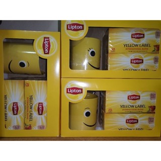 Lipton Tea Yellow Label ชาผงชนิดซองฉลากสีเหลือง ขนาด 50g (25 tea bag x 2g) รวม 2 กล่อง 100g แถมแก้ว TeaMoji Mug 325g