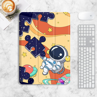 astronaut puzzle เคส iPad air1/2/3/4/5 mini6 เคสไอแพด 10.2 gen7/8/9 gen10 case iPad pro11 2022 เคสซิลิโคน มีที่ใส่ปากกา