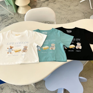 Life🧸🥣 เสื้อครอป Honey Mood 🍯 เสื้อยืดทรง baby crop  ผ้า cotton 100% ใส่นุ่มสบาย อก : 32-36 ยาว 16